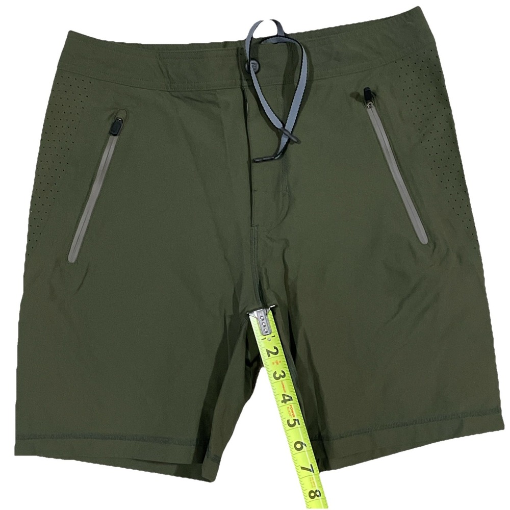 Mack Weldon Shorts Small Army Green Athleisure Work Out Vented 30x7" Inseam - Picture 3 of 7